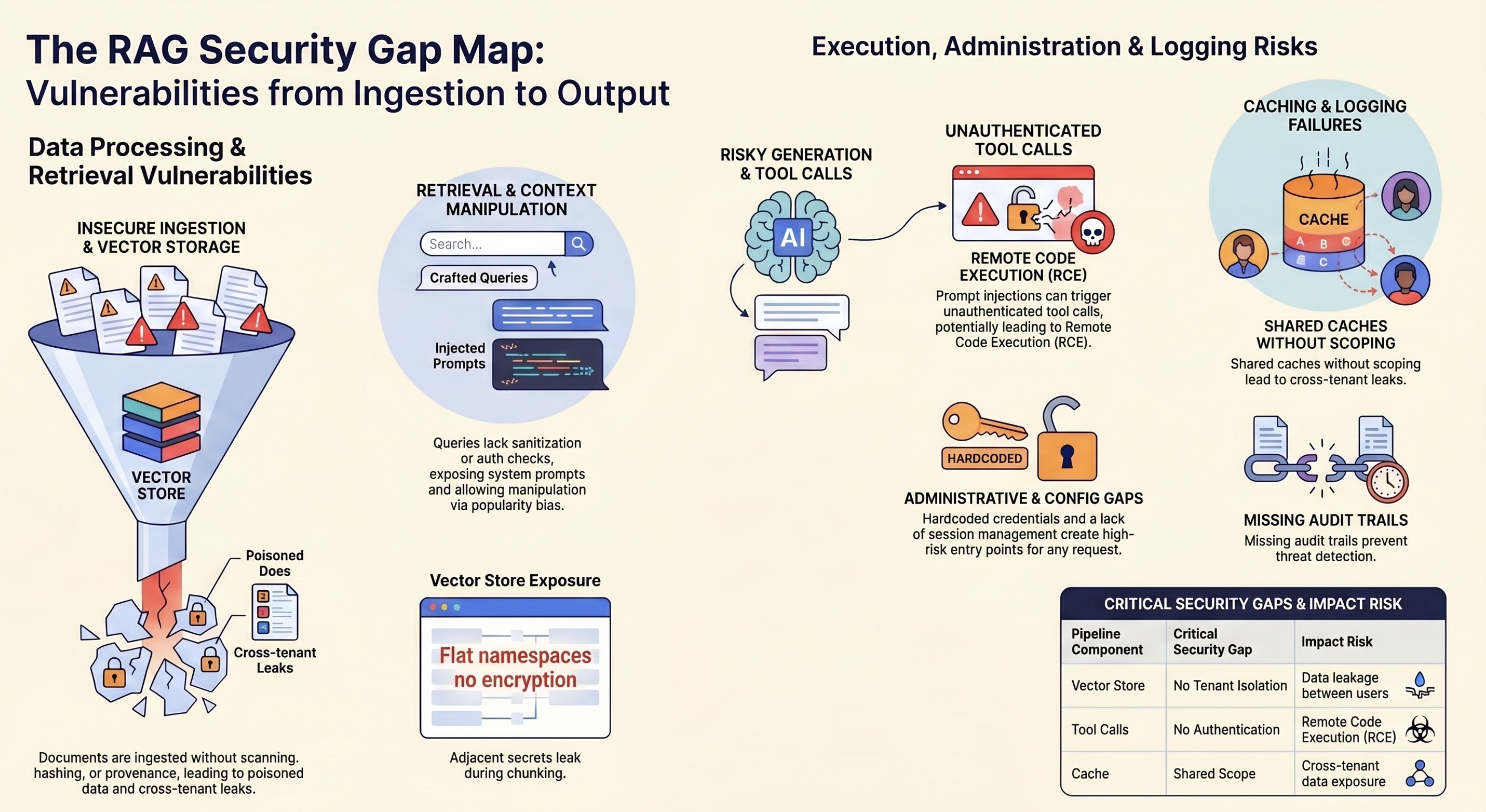 RAG Security Gap Map - Vulnerabilities from Ingestion to Output